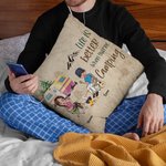 Personalizado La vida es mejor cuando estás de camping Funda de almohada de lanzamiento Cumpleaños Aniversario Regalo para Camping Pareja Dormitorio Decoración