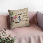 Personalizado La vida es mejor cuando estás de camping Funda de almohada de lanzamiento Cumpleaños Aniversario Regalo para Camping Pareja Dormitorio Decoración