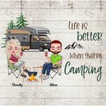 La vida es mejor cuando estás de acampada Funda de cojín personalizada Regalo de cumpleaños y San Valentín para parejas de acampada Decoración del hogar
