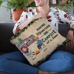 Funda de cojín personalizada Making Memories One Campsite At A Time Regalo de cumpleaños y aniversario para parejas de camping Decoración del hogar