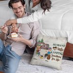 Personalizado Marido y Mujer Camping Socios para la Vida Funda de Almohada Camping Regalo para Pareja Esposa Decoración del Hogar