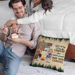 Personalised Let's Sit By The Campfire And Watch People Park Their Campers Throw Pillow Cover Gift for Camping Couple Home Decoration
