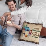 Personalised Making Memories One Campsite At A Time Throw Pillow Cover Camping Couple Gift Home Decoration