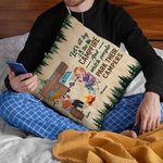 Personalised Let's Sit By The Campfire And Watch People Park Their Campers Throw Pillow Cover Gift for Camping Couple Home Decoration