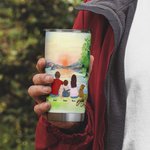 Citations Personnalisées Camping Aventure Famille avec Animaux Tumbler 20oz pour boissons chaudes et froides Cadeau d'Anniversaire