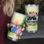 Gepersonaliseerde Camping Quotes Camping Partners For Life Familie met Huisdieren 20oz Tumbler voor Warme en Koude Dranken
