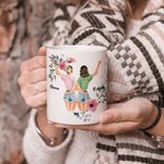 Personalized Bestie I Love You You'll Always Love Back By My Side When Times Get Hard White Ceramic Mug Friend Gift for Sister