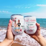 Spersonalizowany kubek na wino Soul Sisters We're Sisters By Heart Codzienny prezent dla przyjaciółki