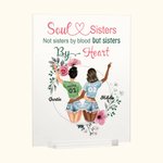 Personifierad Soul Sisters Inte systrar av blod men systrar av hjärta Akrylplatta Vänskap Gåva Husdekoration