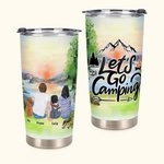 Citations de camping personnalisées Let Us Go Camping Family with Pets 20oz Tumbler for Daily Use