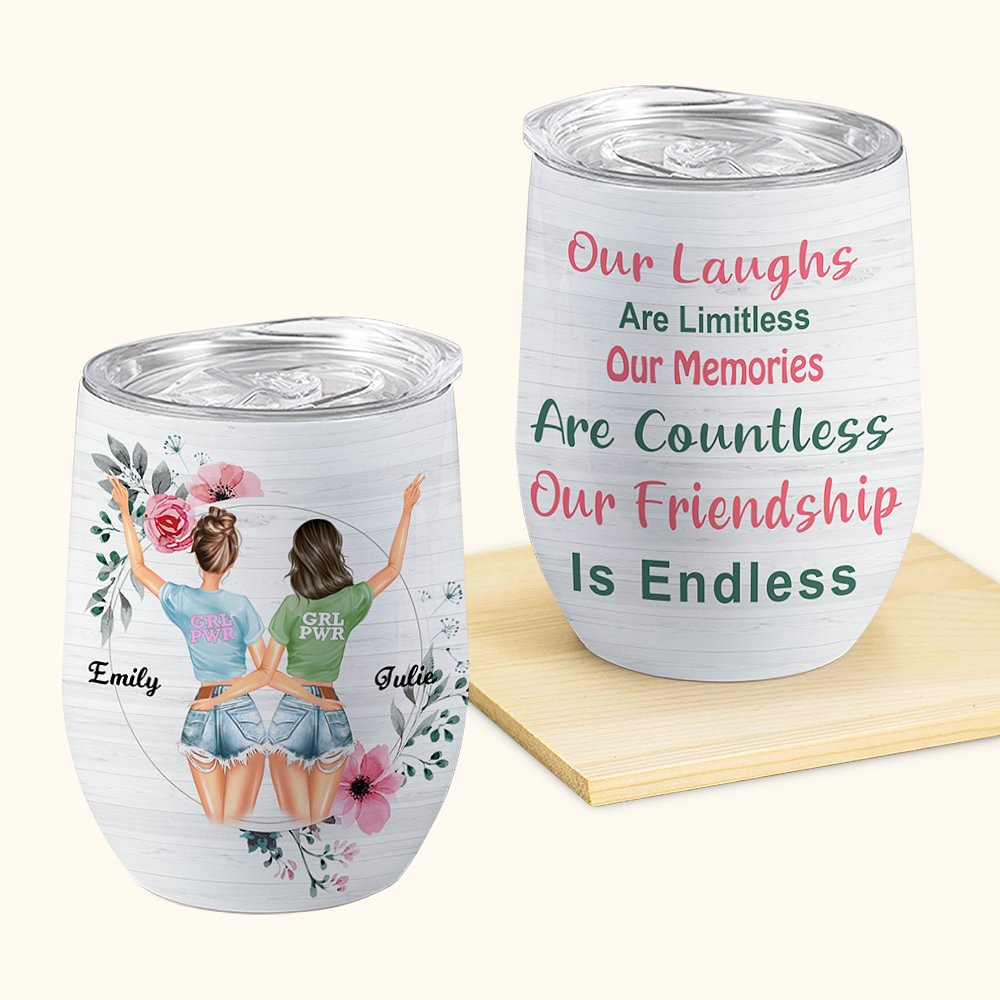 Personalisierte unsere Freundschaft ist endlos Bestie Bst Freund Zitat Wein Becher Geburtstag Geschenk
