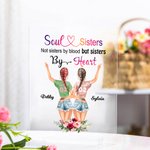 Personalisierte Seele Schwestern nicht Schwestern durch Blut, sondern Schwestern durch Herz Acryl Plaque Freundschaft Geschenk Acryl Dekoration