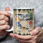 Personalized Baby Let's Go Camping Forest Travel White Ceramic Mug Gift for Couple Birthday Anniversary Wedding  Gift