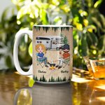 Personalized Baby Let's Go Camping Forest Travel White Ceramic Mug Gift for Couple Birthday Anniversary Wedding  Gift