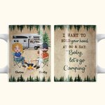 Personalized Baby Let's Go Camping Forest Travel White Ceramic Mug Gift for Couple Birthday Anniversary Wedding  Gift