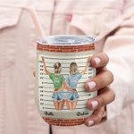 Vaso de Vino Personalizado We're Not Sugar And Spice Everything Nice Bestie Caption Amigo Regalo con Efecto Aislante