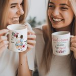 Henkilökohtainen sielu Sisko Ei sisarukset veren, mutta sisaret sydämen mukaan Valkoinen keraaminen muki ystävyys lahja Bestie kodin sisustus