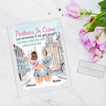 Personalisierte Stadt Partner in Crime Just Remember Wenn wir erwischt ich bin taub und Sie sprechen nicht Englisch Acryl Plaque Besties Geschenk Hausdekoration