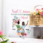 Personifierad Soul Sisters Inte systrar av blod men systrar av hjärta Akrylplatta Vänskap Gåva Husdekoration