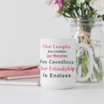 Personalised Our Laughs Are Limitless Our Memories Are Countless White Ceramic Mug Friend Christmas Birthday Gifts for Friend Bestie Sister
