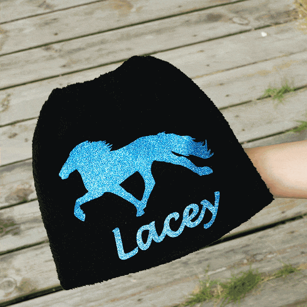 Pochette d'étriers d'équitation pailletée personnalisée avec nom Lot de 2 Protection Cadeau d'anniversaire équin pour les amoureux des chevaux