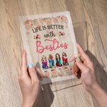 Personalized Life is Better with Besties Vintage Rose Design Acrylic Plaque Friendship Gifts for Soul Sisters Women