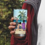 Citations de camping personnalisées La vie est meilleure autour du feu de camp Famille avec animaux de compagnie Beach Camping 20oz Tumbler for Daily 