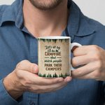Taza de cerámica blanca personalizada Let's Sit by The Campfire And Watch People Park Their Campers para el mejor amigo Camping Viajes