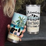 Gepersonaliseerde Camping Quotes Avontuur is daarbuiten Laat het ons vinden 20oz Tumbler Verjaardagscadeau voor dagelijks gebruik