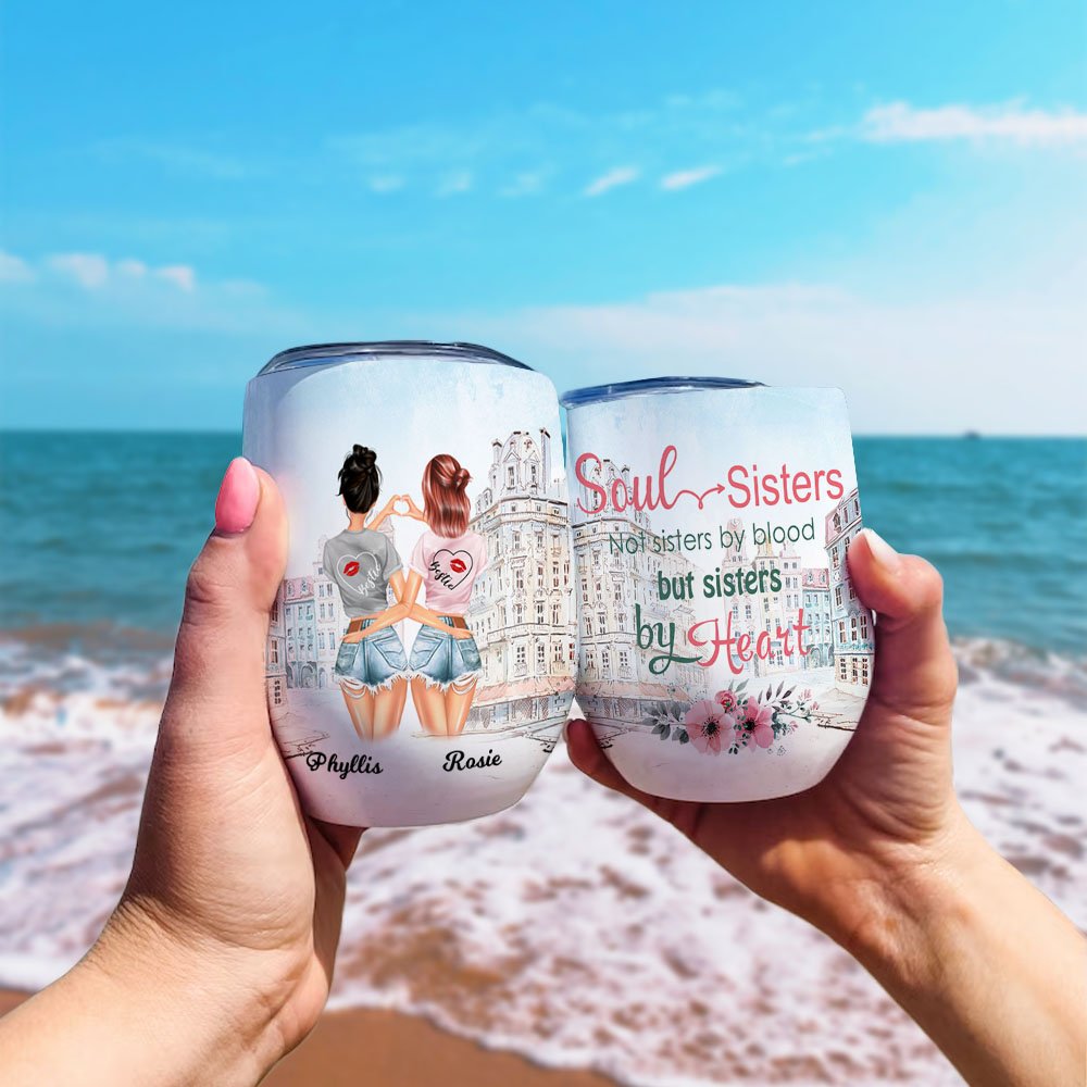Personalized Bestie Travel Go To Popular Photo Spot Soul Sisters Holiday  Wine Tumbler Gift for Best Friend Suitable for Hot and Cold Liquids 2