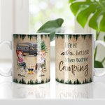 Gepersonaliseerde Life is Better When You're Camping Witte Keramische Mok voor Campingliefhebber Reiscadeau