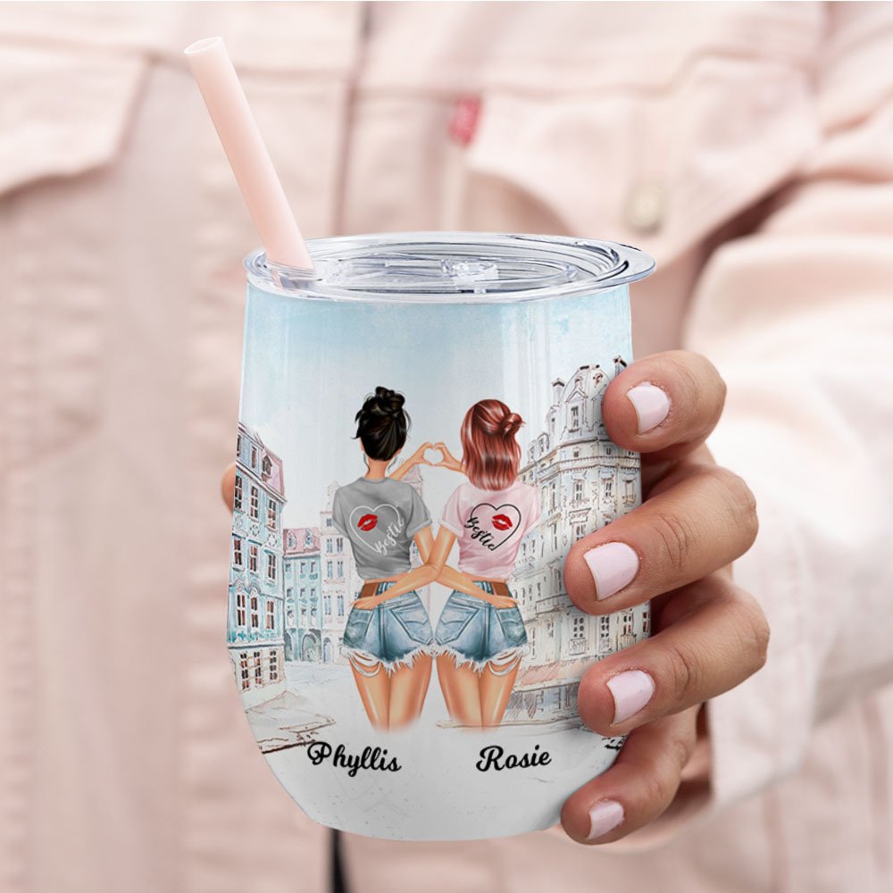 Personalized Bestie Travel Go To Popular Photo Spot Soul Sisters Holiday  Wine Tumbler Gift for Best Friend Suitable for Hot and Cold Liquids 3