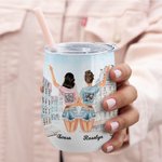 Personalizzato Tour della città antica con l'amica del cuore Foto del retro Regalo per il bicchiere di vino per la migliore amica Facile da pulire