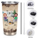 Vaso personalizado Life Is Better When You Are Camping 20oz para uso diario Regalo de cumpleaños para marido y mujer 7