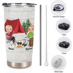 Vaso personalizado Making Memories Together Camping Couple 20oz para bebidas frías y calientes Regalo especial para pareja de enamorados 7