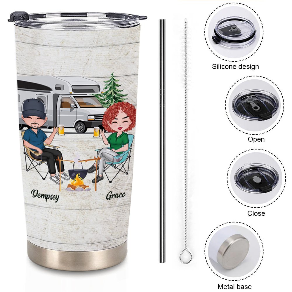 Personalizado Aparentemente Somos Pareja Problema Camping 20oz Vaso Cumpleaños para Bebidas Frías y Calientes Gran Cumpleaños Aniversario Regalo para 7