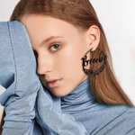 Orecchini a cerchio grandi personalizzati con nome, regalo di compleanno e festa nuziale per lei
