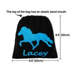 Pochette d'étriers d'équitation pailletée personnalisée avec nom Lot de 2 Protection Cadeau d'anniversaire équin pour les amoureux des chevaux
