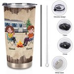 Personalized Husband And Wife Camping Partners For Life 20oz Tumbler for Hot and Cold Drinks Anniversary Gift for Couple 7