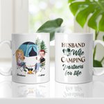 Personalized Husband and Wife Camping Partners  White Ceramic Mug Camping Enthusiast Gift