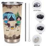 Pareja Personalizada Siéntate junto a la hoguera y bebe Vaso de 20oz Cumpleaños Regalo de Aniversario para Pareja