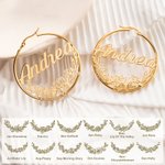 Orecchini a cerchio grandi personalizzati con nome, regalo di compleanno e festa nuziale per lei