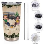 Personalised When You are Camping with Your Couple Life Is Better 20oz Tumbler Hot and Cold Drinks Birthday Gift  Valentine's Day Present for Couple