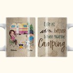 Taza de cerámica blanca personalizada Life is Better When You're Camping Camping Lovers Camping Gift 1