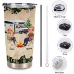 Vaso personalizado Let Us Sit By the Campfire Couple Drink Outside 20oz Regalo de cumpleaños Regalo de aniversario para novia Novio Esposa Marido