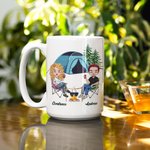 Personalized Husband and Wife Camping Partners  White Ceramic Mug Camping Enthusiast Gift