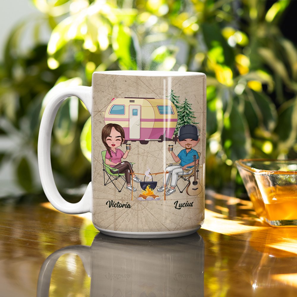 Taza de cerámica blanca personalizada Life is Better When You're Camping Camping Lovers Camping Gift 2