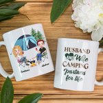Personalized Husband and Wife Camping Partners  White Ceramic Mug Camping Enthusiast Gift