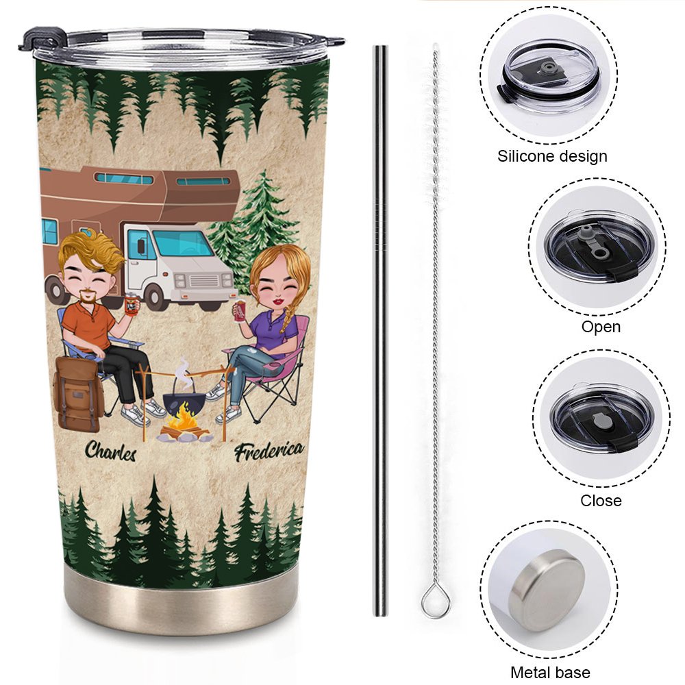 Vaso personalizado Let Us Sit by the Campfire And Watch People Park 20oz Regalo de cumpleaños Regalo de San Valentín Regalo de aniversario para uso di 7