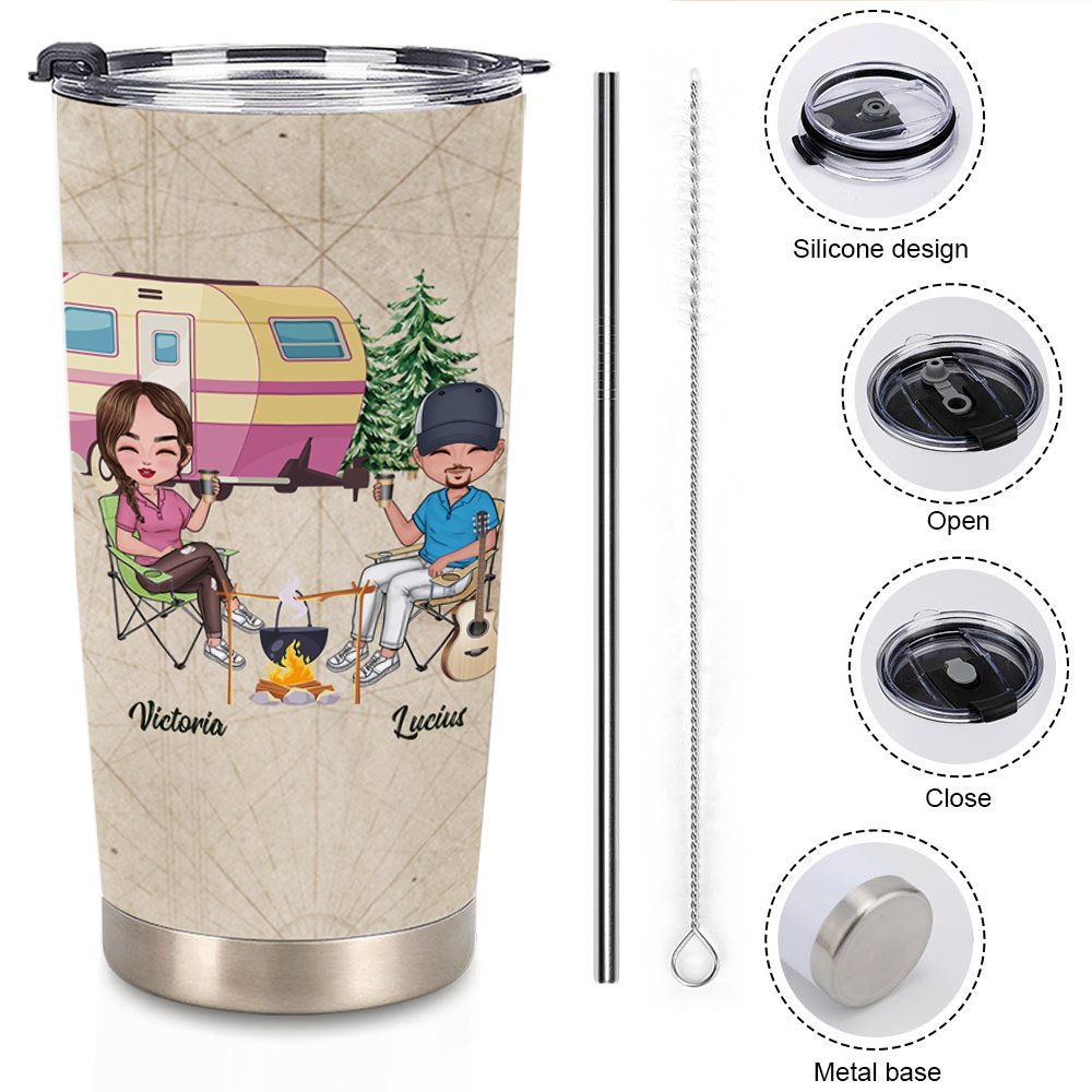 Vaso Personalizado La Vida Es Mejor Cuando Vas De Camping Con Tu Pareja 20oz Vaso Para Bebidas Calientes Y Frias Regalo Especial Para Amante De La Fam 7